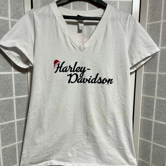 Harley Davidson Santa Hat Teeshirt - Picture 1 of 4